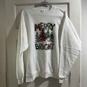 White 'Merry & Bright' Sweatshirt